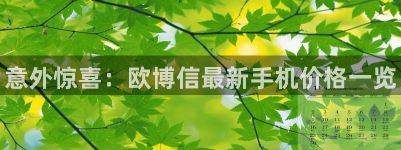 凯发平台注册：意外惊喜：欧博信最新手机价格一览