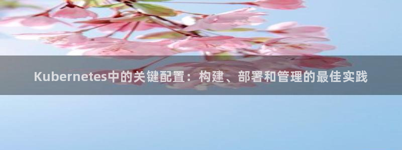 k8凯发ccmpc麻将胡了：Kubernetes中的关键配置：构建、部署和管理的最佳实践